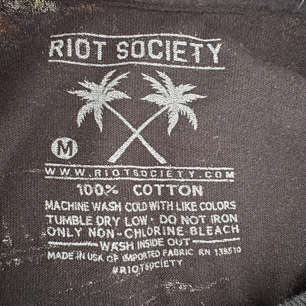 Riot Society Japan Skull Geisha Streetwear Long Sleeve T Shirt Black Mens Size M
